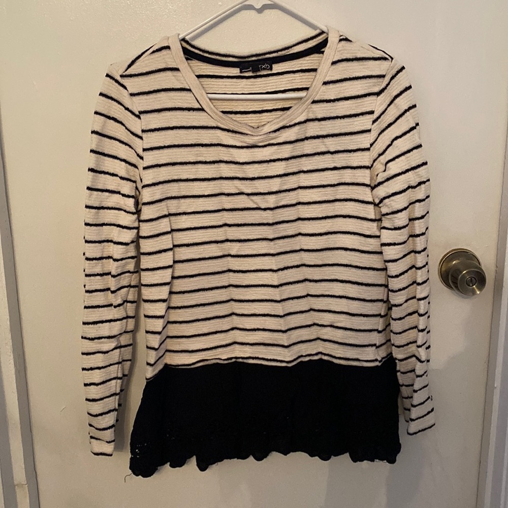 Black and white sweater.